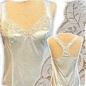 VINTAGE Vanity Fair nylon racer T back nylon cami camisole lingerie tank top 80s